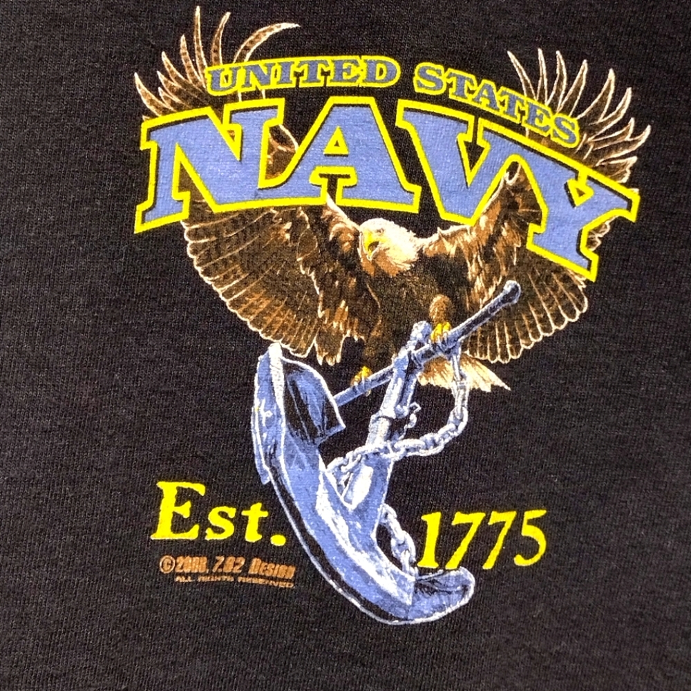 2008 United States Navy Est. 1775 Honor Courage Commitment T-shirt Size 2XL